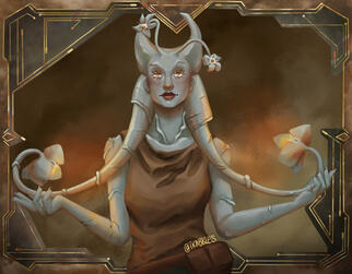 Half Body Noveau Illustration